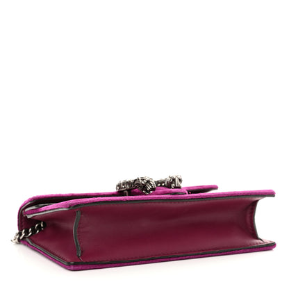 Gucci Velvet Super Mini Dionysus Shoulder Bag Fuchsia Violet Cyclamen 4 of 11
