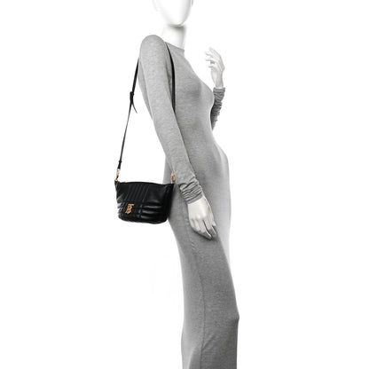 Burberry Lambskin Quilted Small Crescent Lola Bag Black 2 of 11