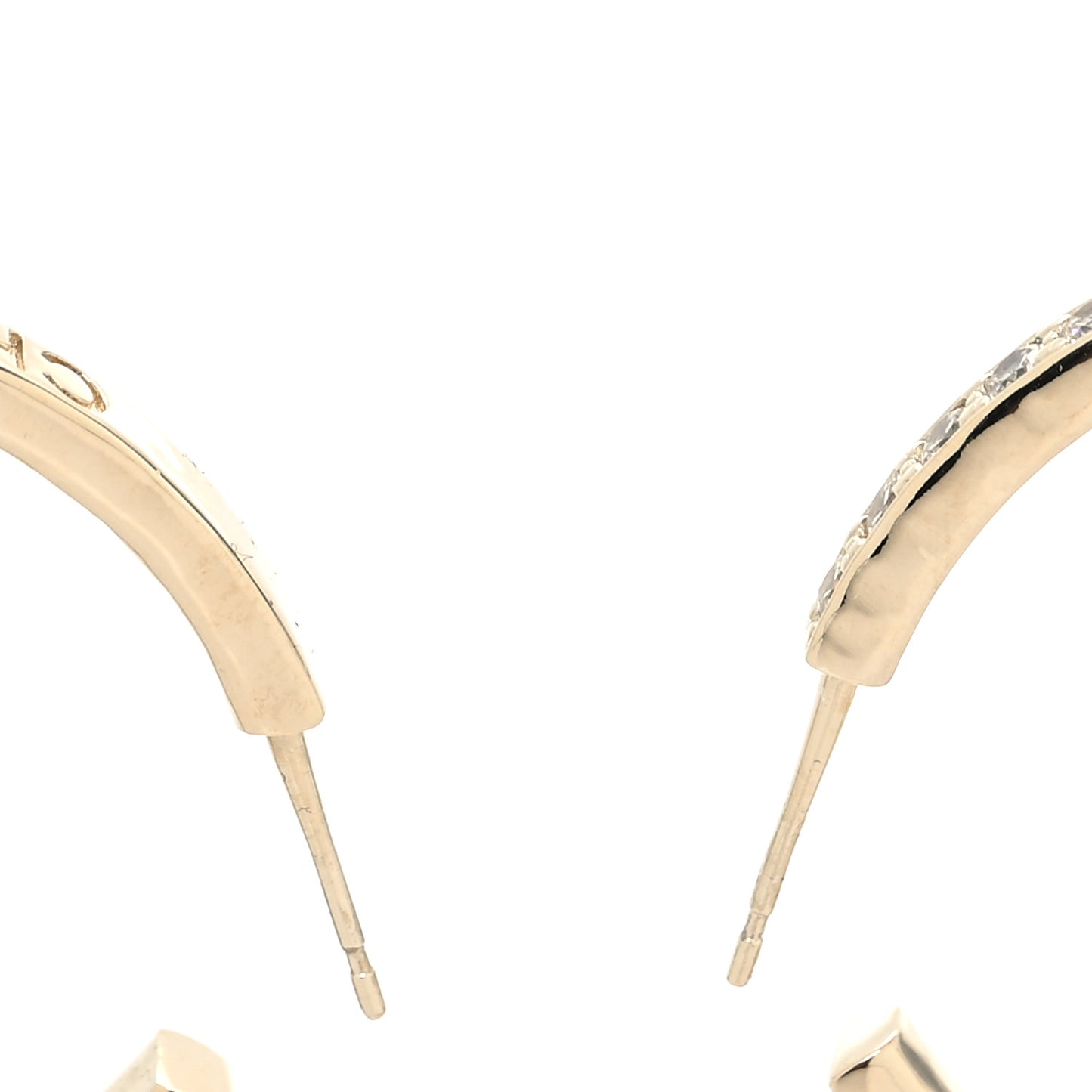 Crystal Logo Hoop Earrings Gold