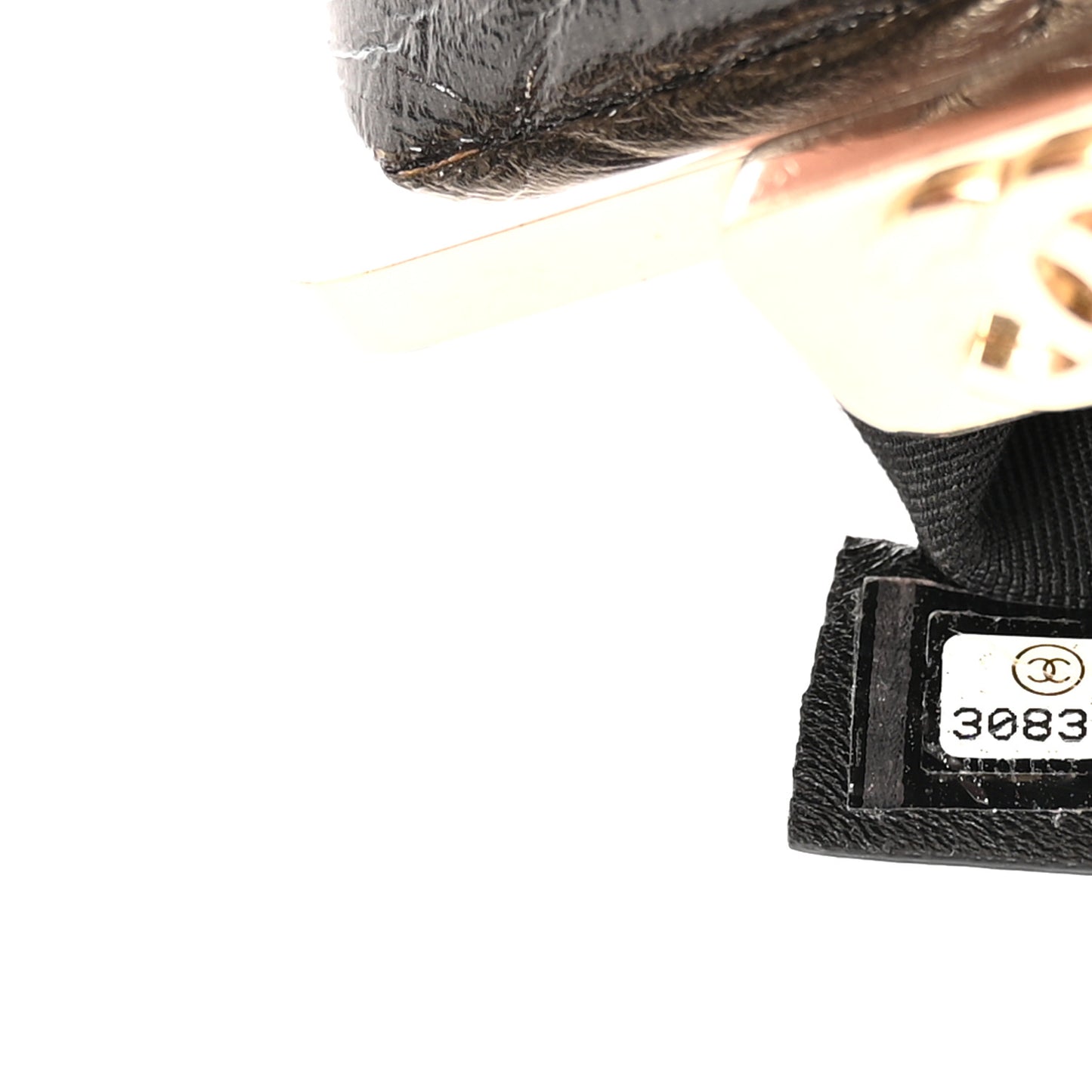 Shiny Aged Lambskin Quilted Kiss Lock Clutch With Chain Black