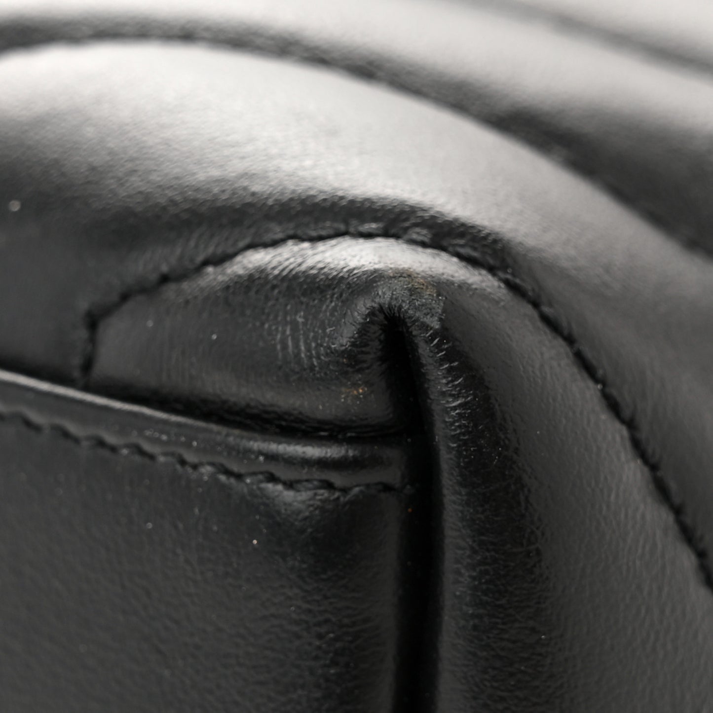Calfskin Y Quilted Monogram Small Loulou Chain Satchel Black