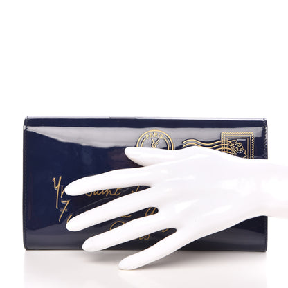 Saint Laurent Patent Y-Mail Clutch Marine 2 of 6