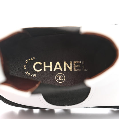 Chanel Calfskin Cap Toe CC Ankle Boots 39 White Black 8 of 9