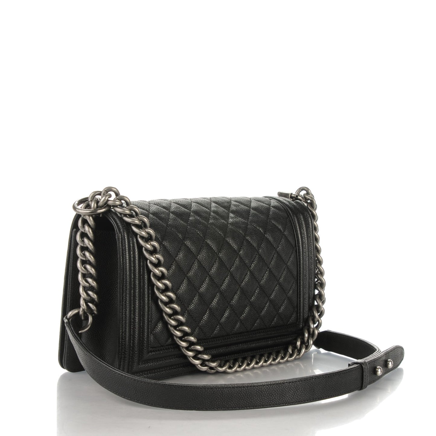 Caviar Quilted Medium Boy Flap Black