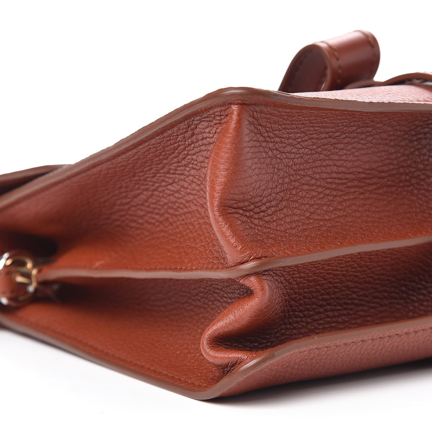 Chloe Shiny Grained Calfskin Medium Aby Day Shoulder Bag Sepia Brown 9 of 10
