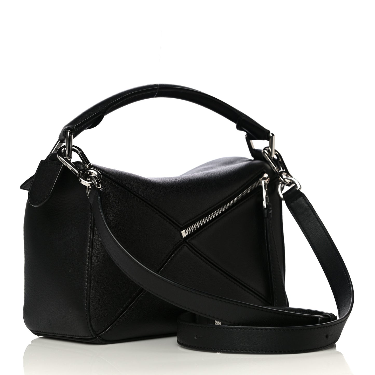 Calfskin Small Puzzle Bag Black