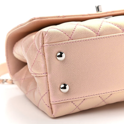 Chanel Iridescent Caviar Quilted Mini Coco Handle Flap Pink 8 of 9