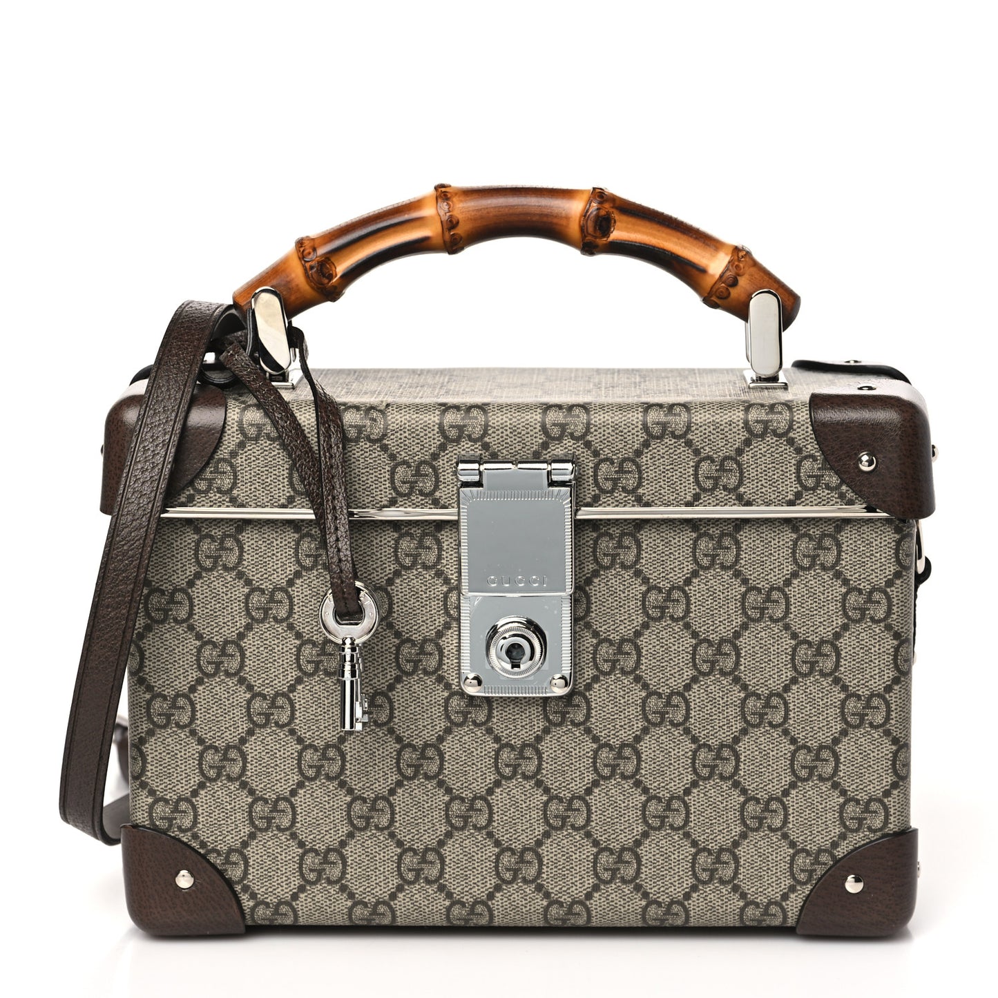 GG Supreme Monogram Globe-Trotter Beauty Case Brown