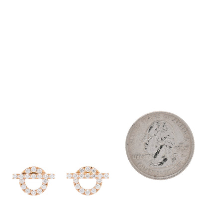 Hermes 18K Rose Gold Diamond Finesse Earrings 2 of 4