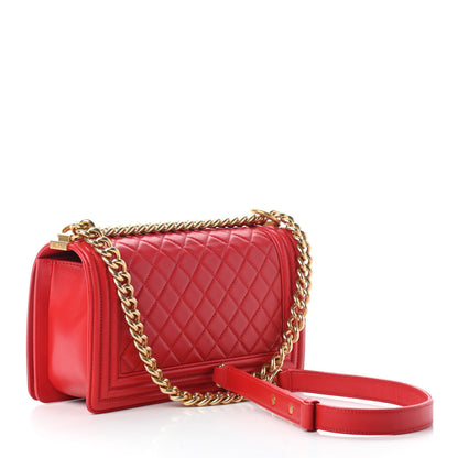 Chanel Lambskin Quilted Medium Boy Flap Red 3 of 9