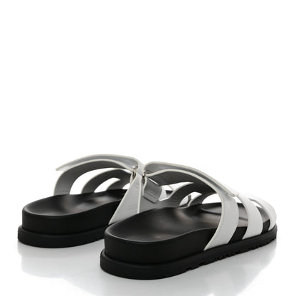 Hermes Calfskin Womens Chypre Sandals 38 White 4 of 9