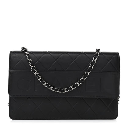 Chanel Lambskin Embossed Lax Wallet On Chain WOC Black 1 of 11