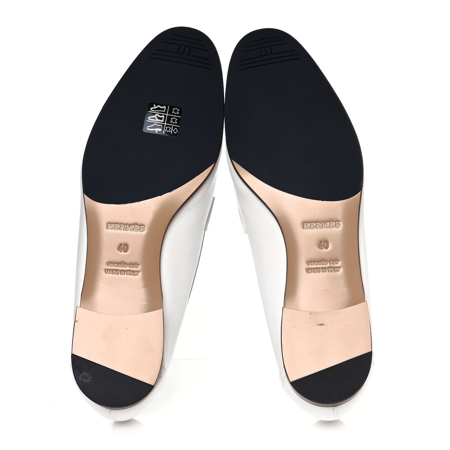 Hermes Calfskin Womens Royal Loafers 40 White 5 of 14