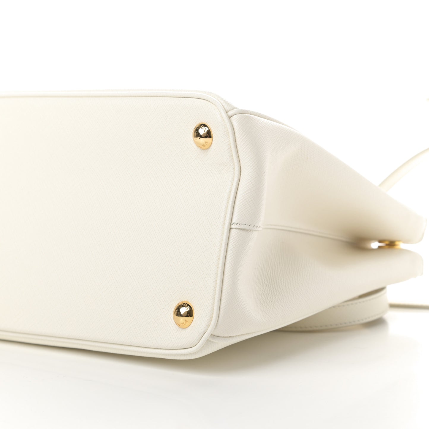 Saffiano Lux Large Galleria Double Zip Tote White