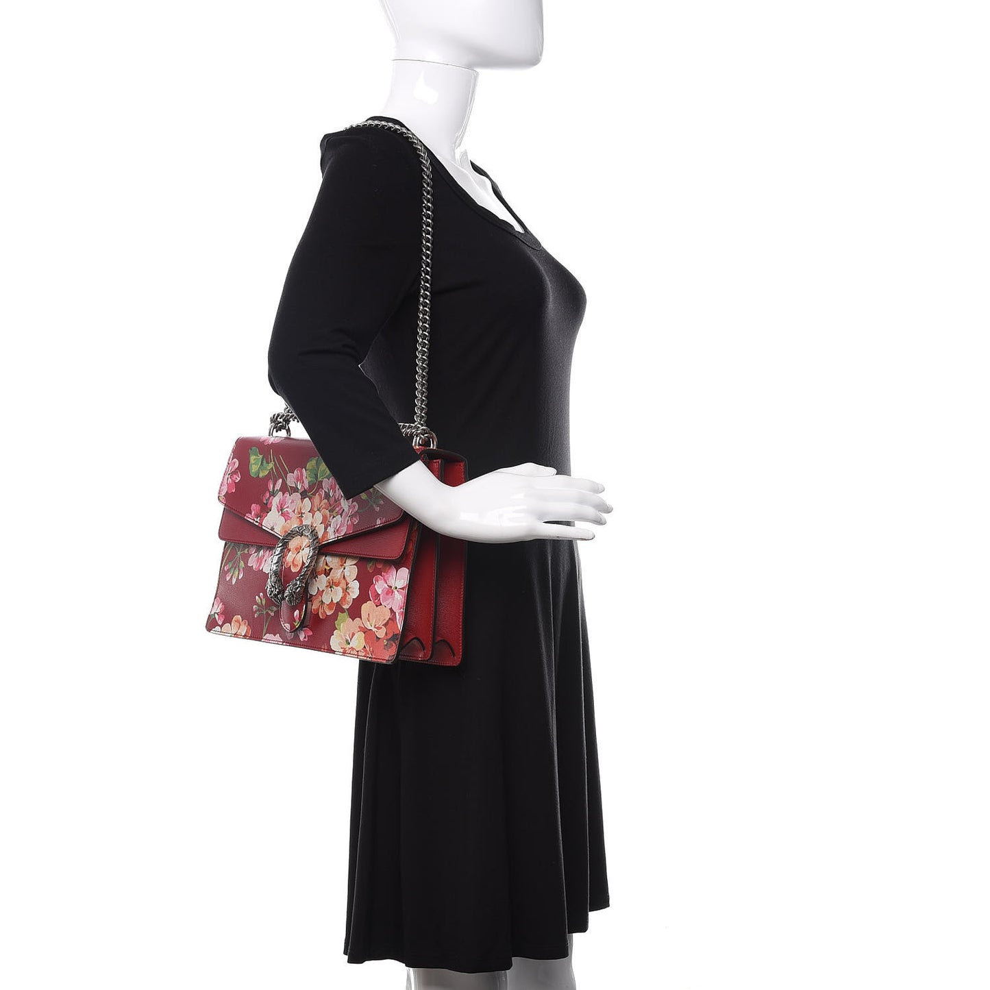 Calfskin Blooms Print Medium Dionysus Shoulder Bag Romantic Cherry Multicolor