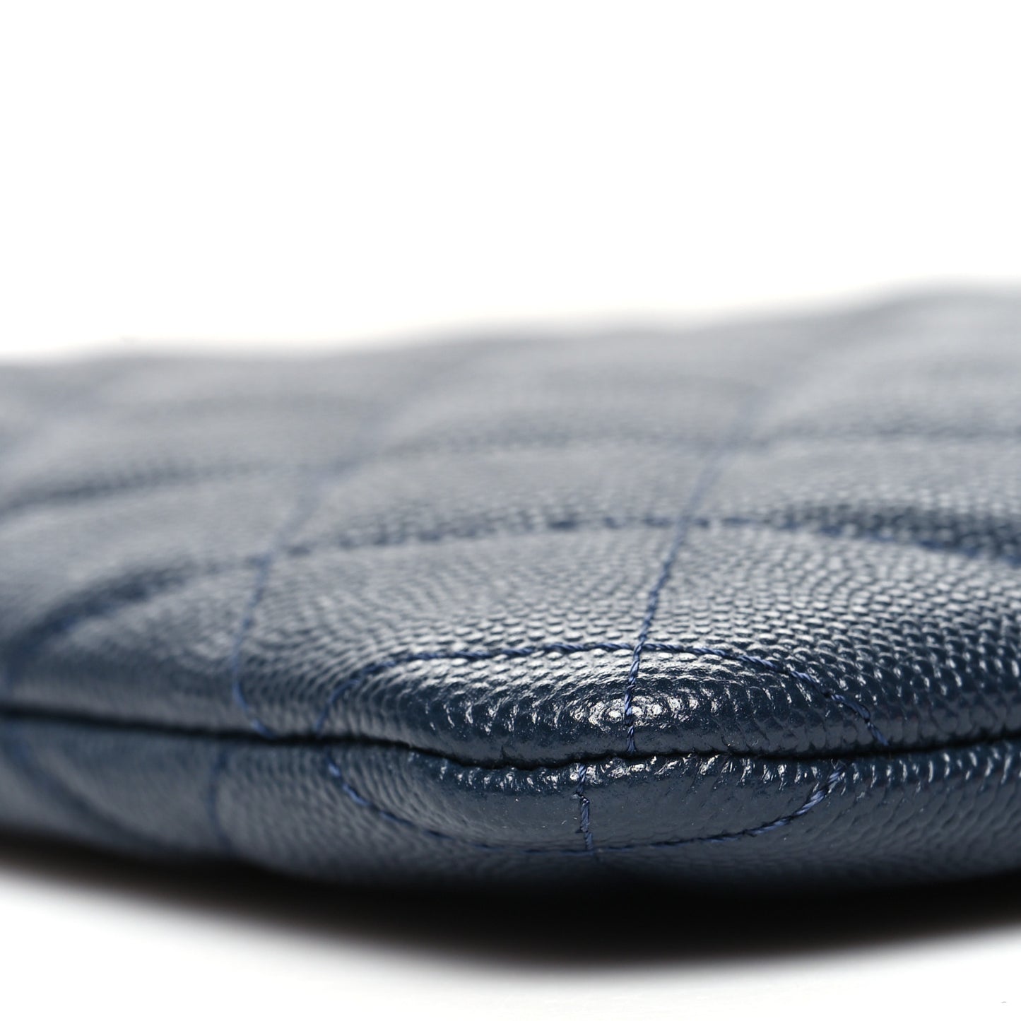 Caviar Quilted Large Cosmetic Case Navy