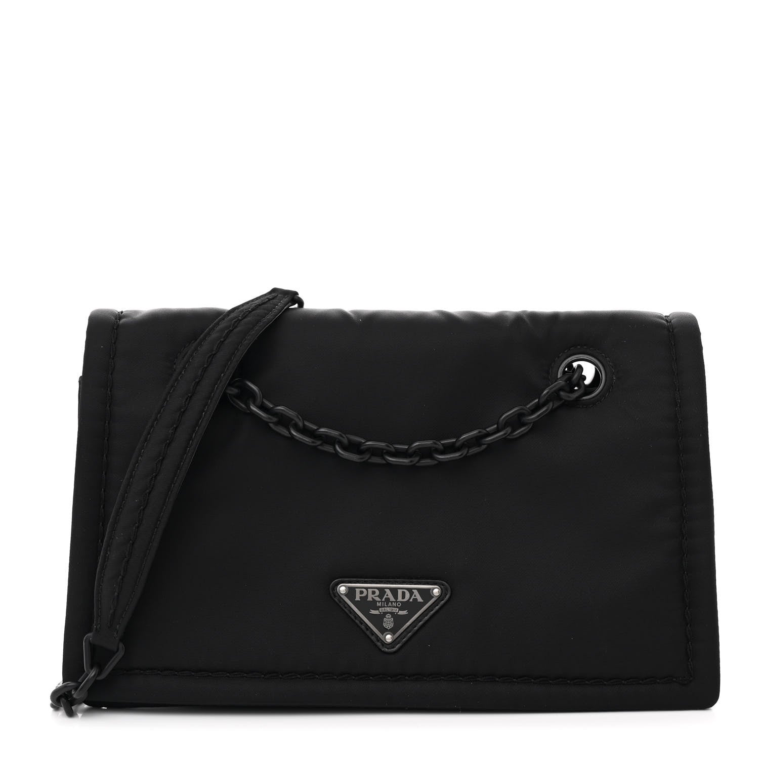 Prada Nylon Tessuto Chain Shoulder Bag Black 1 of 10