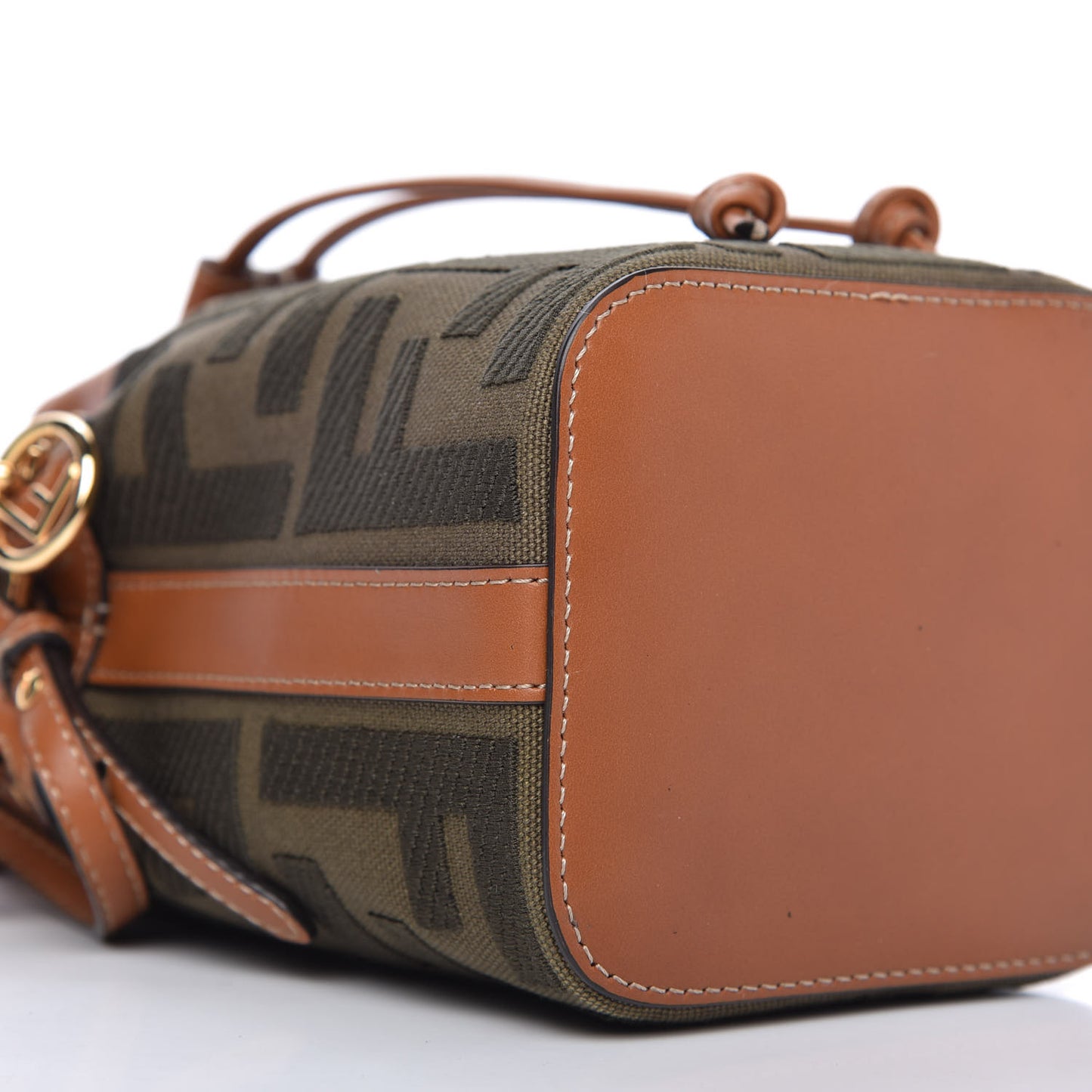 Canvas Vitello King F is Fendi FF Embroidered Mini Mon Tresor Bucket Bag Amazzonia Cuoio