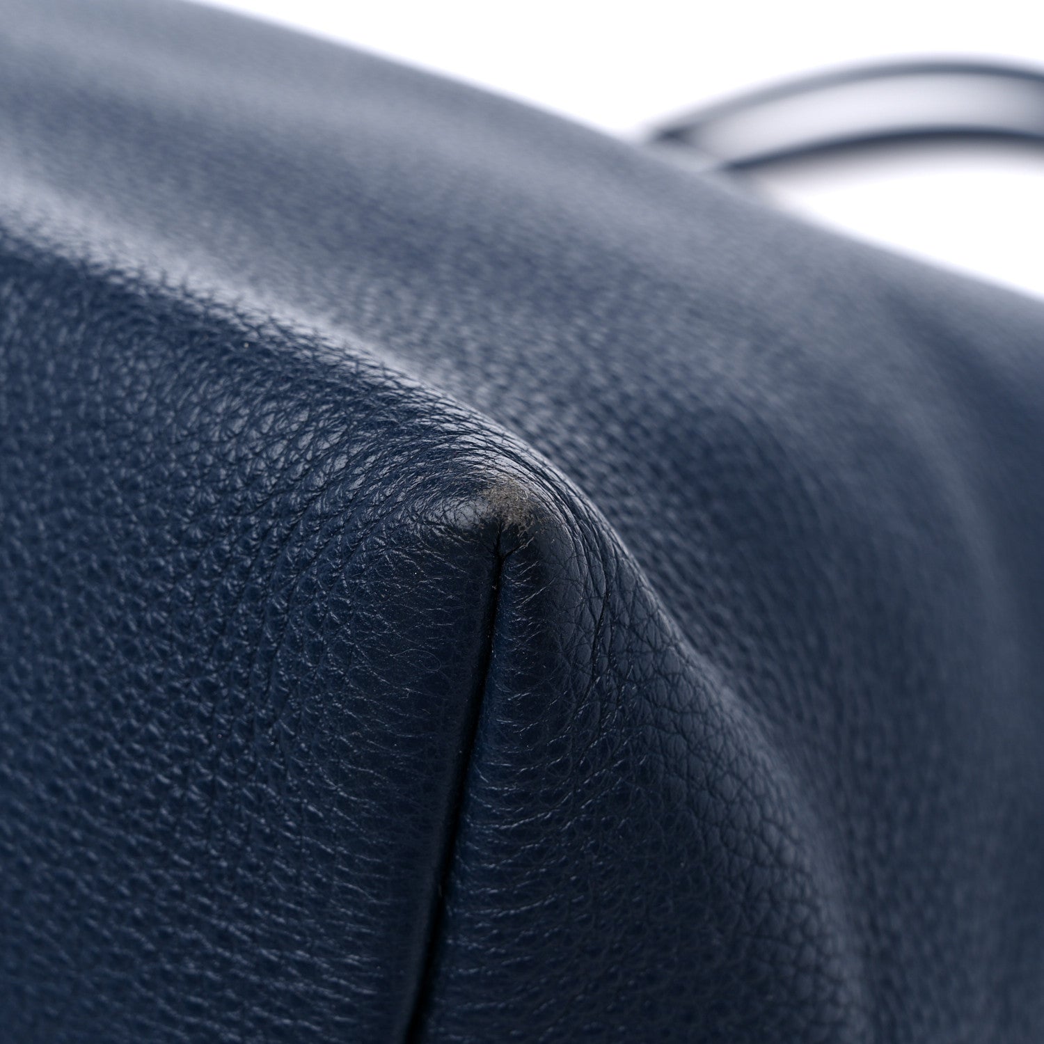Prada Vitello Daino Zip Shopping Tote Navy Blue 10 of 11