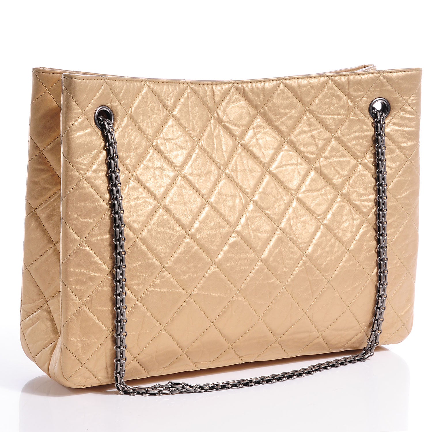 Chanel Aged Calfskin Reissue 2.55 Tote Light Gold 2 of 7