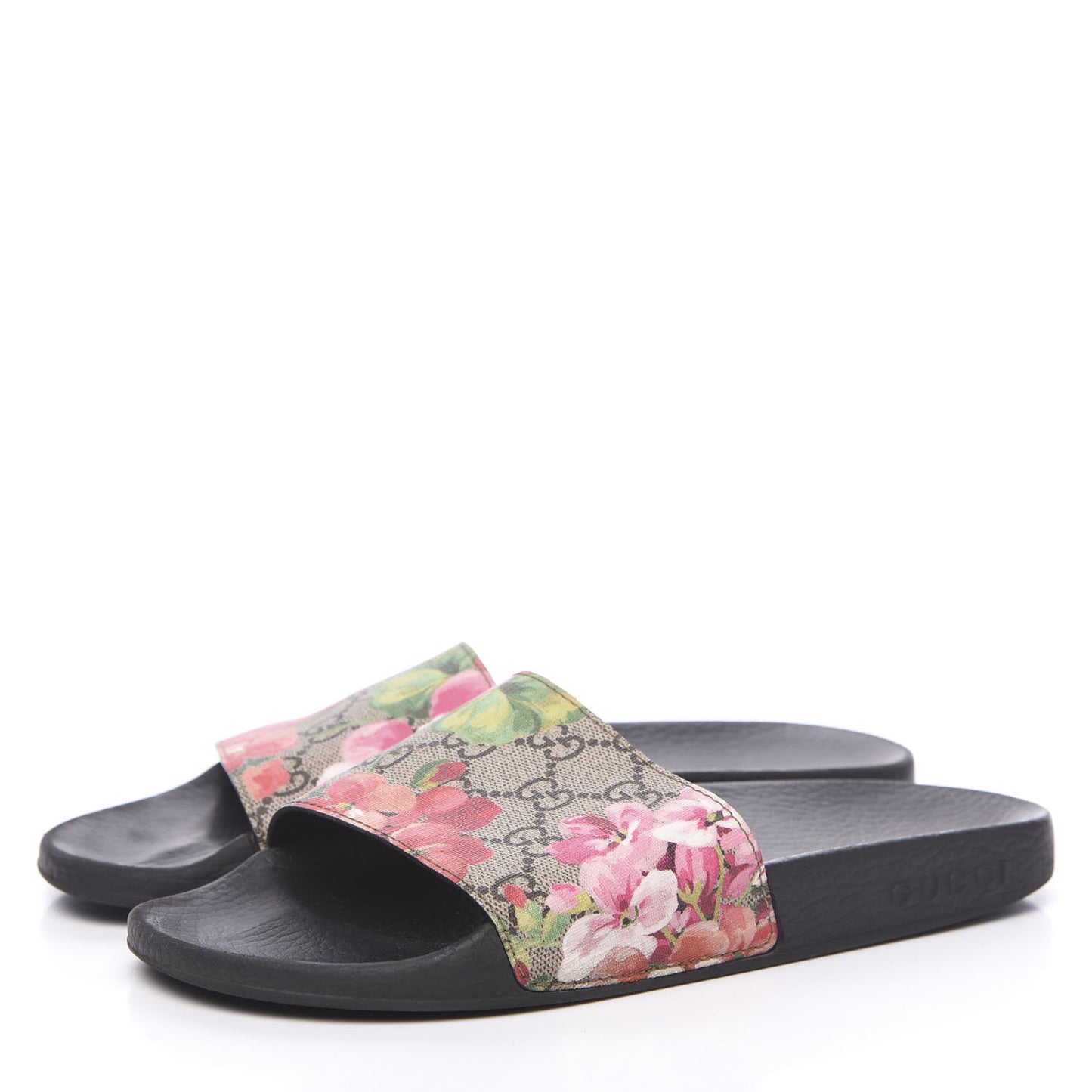 GG Supreme Monogram Blooms Slide Sandals Beige Multicolor