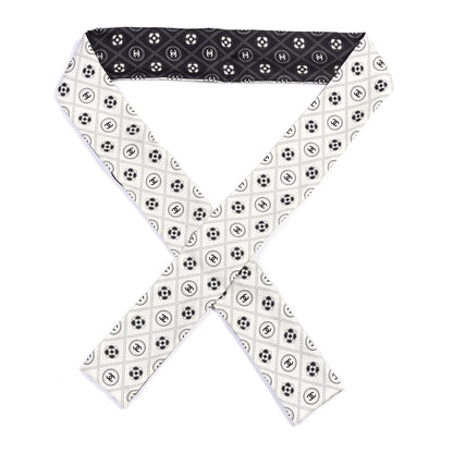Chanel Silk CC Polka Dot Slim Bandeau Scarf Black Ecru 1 of 3