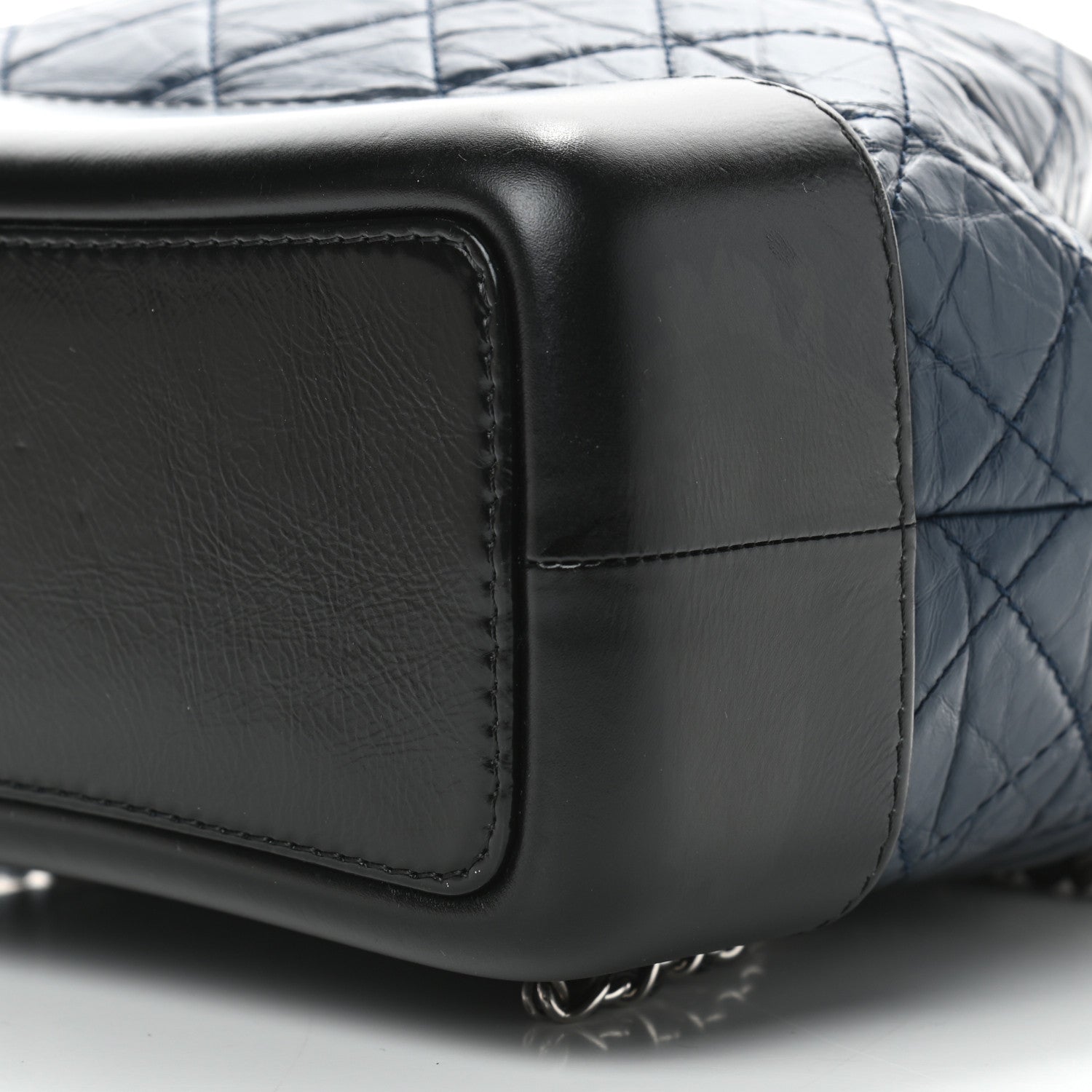 Chanel Aged Calfskin Quilted Small Gabrielle Backpack Blue Black 9 of 9