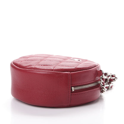 Chanel Caviar Quilted Round Clutch With Chain Dark Red 6 of 10