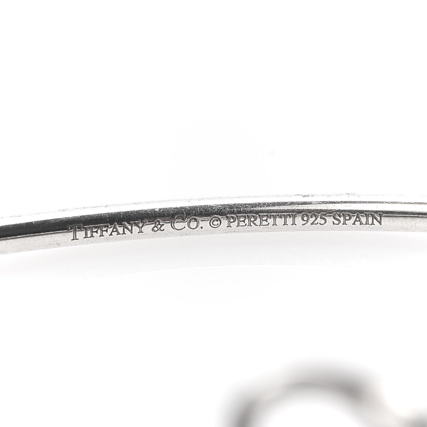 Sterling Silver Elsa Peretti Double Open Heart Bangle Bracelet