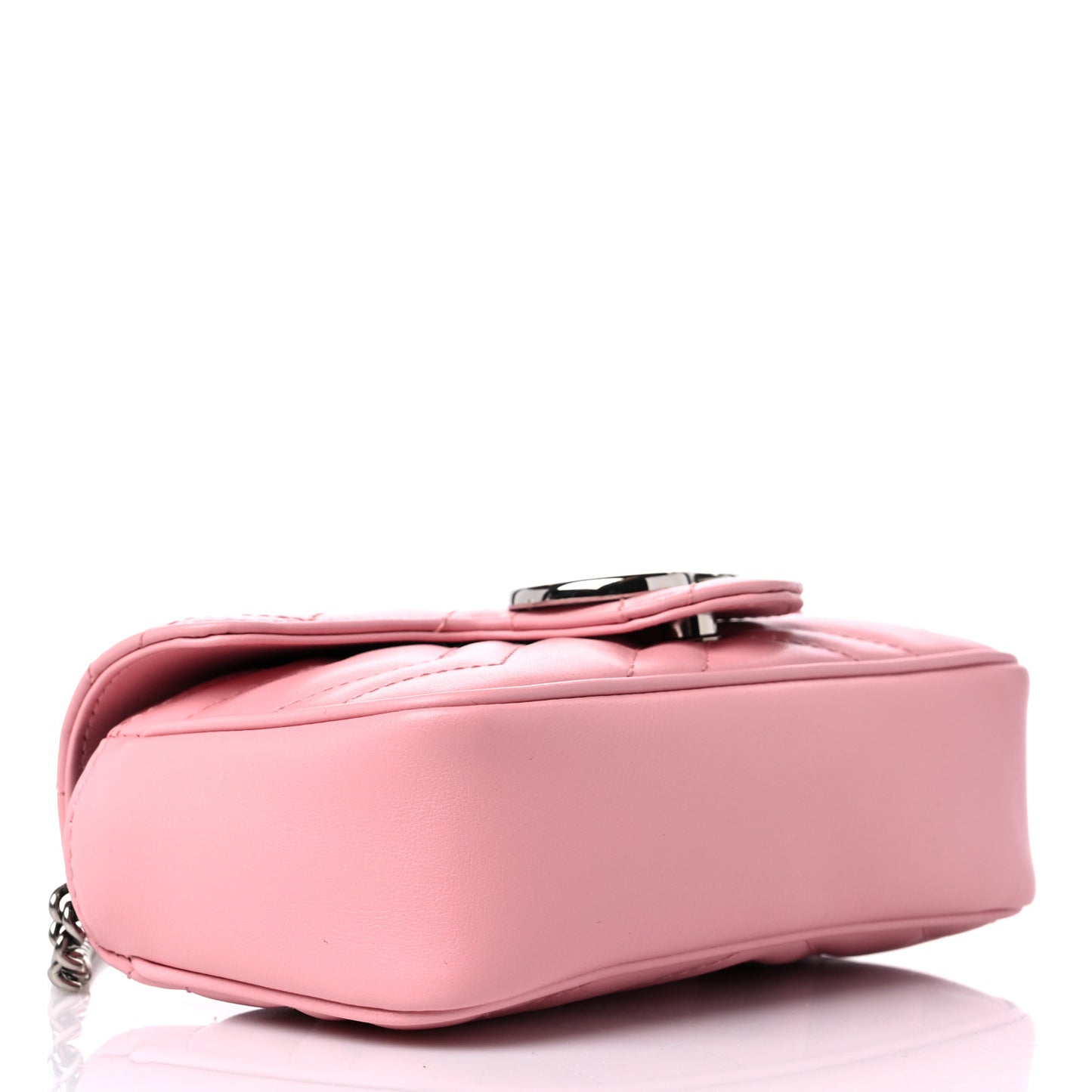 Calfskin Matelasse Super Mini GG Marmont Shoulder Bag Wild Rose
