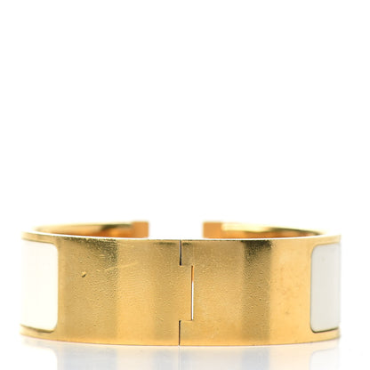 Hermes Enamel Wide Clic Clac H Bracelet PM White 3 of 4