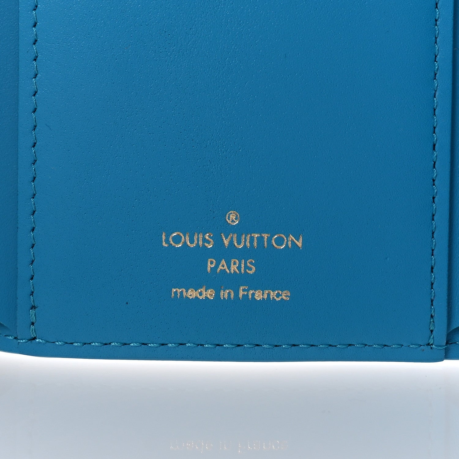 Louis Vuitton Calfskin Nanogram Embossed Victorine Wallet Bleu 6 of 6