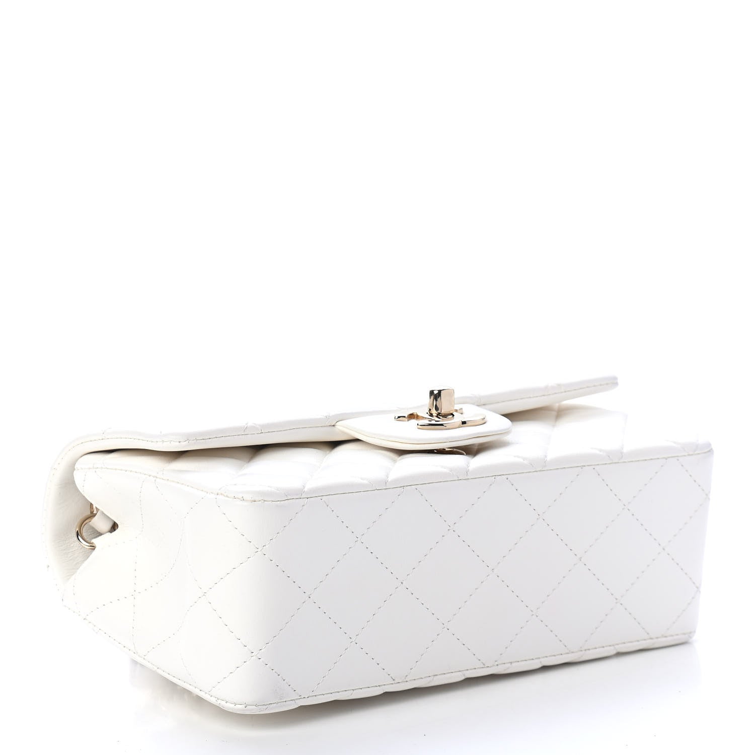 Chanel Lambskin Quilted Mini Rectangular Flap White 3 of 4