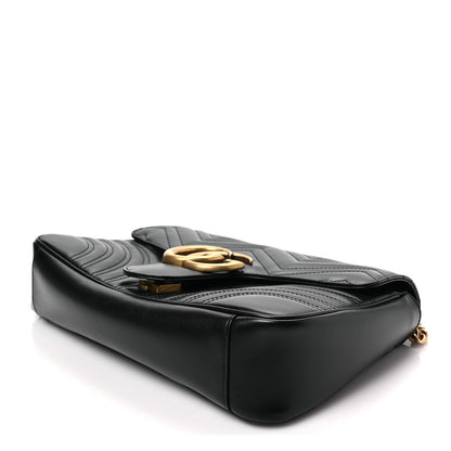 Gucci Calfskin Matelasse Medium GG Marmont Shoulder Bag Black 8 of 8
