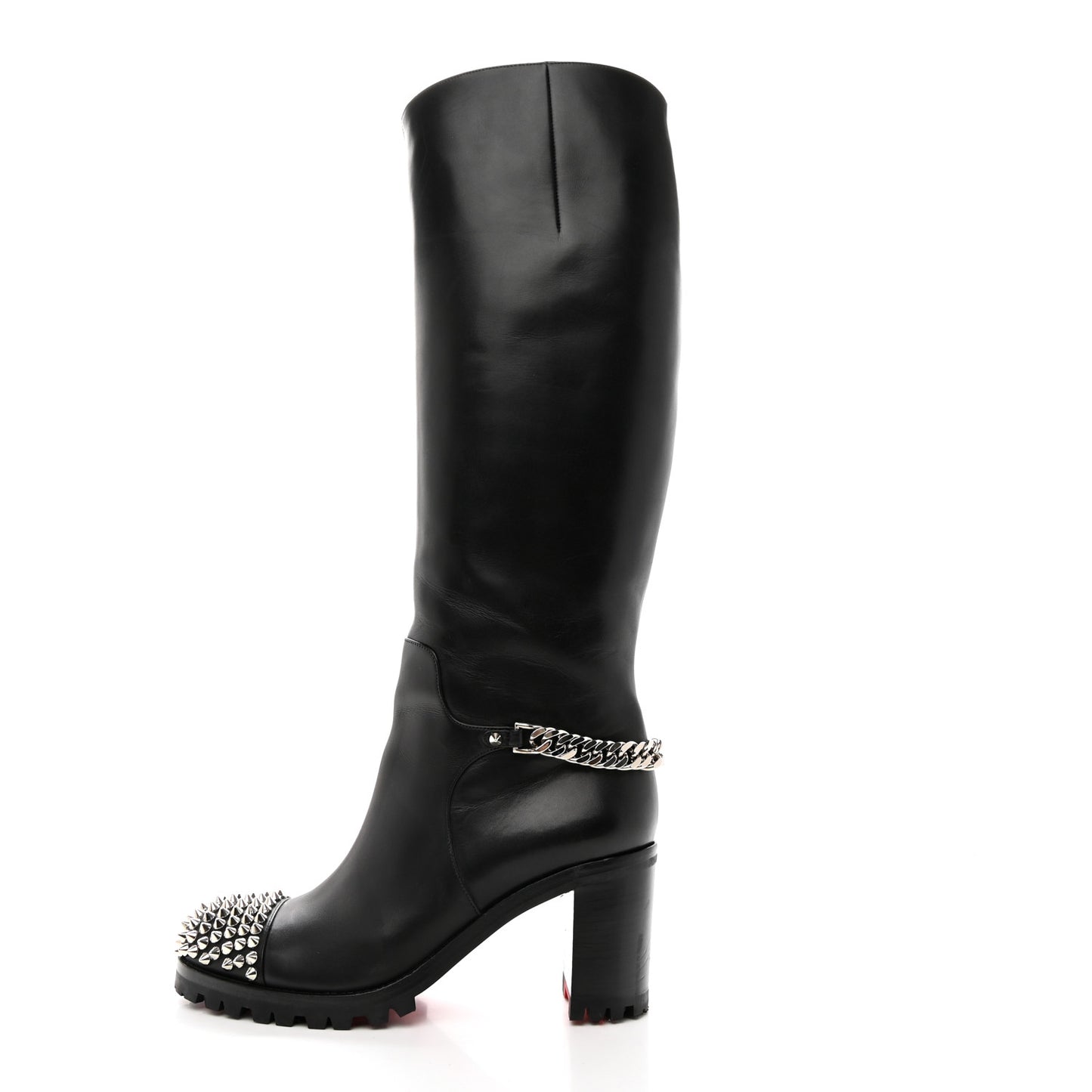 Calfskin Napaleona 70 Spikes Boots 37 Black