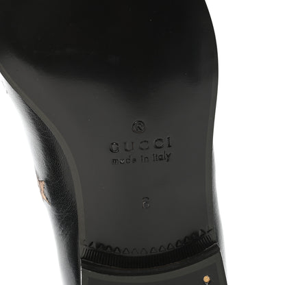 Gucci Calfskin Bee Star Embroidered Mens Slip On Loafers 6 Black 6 of 8