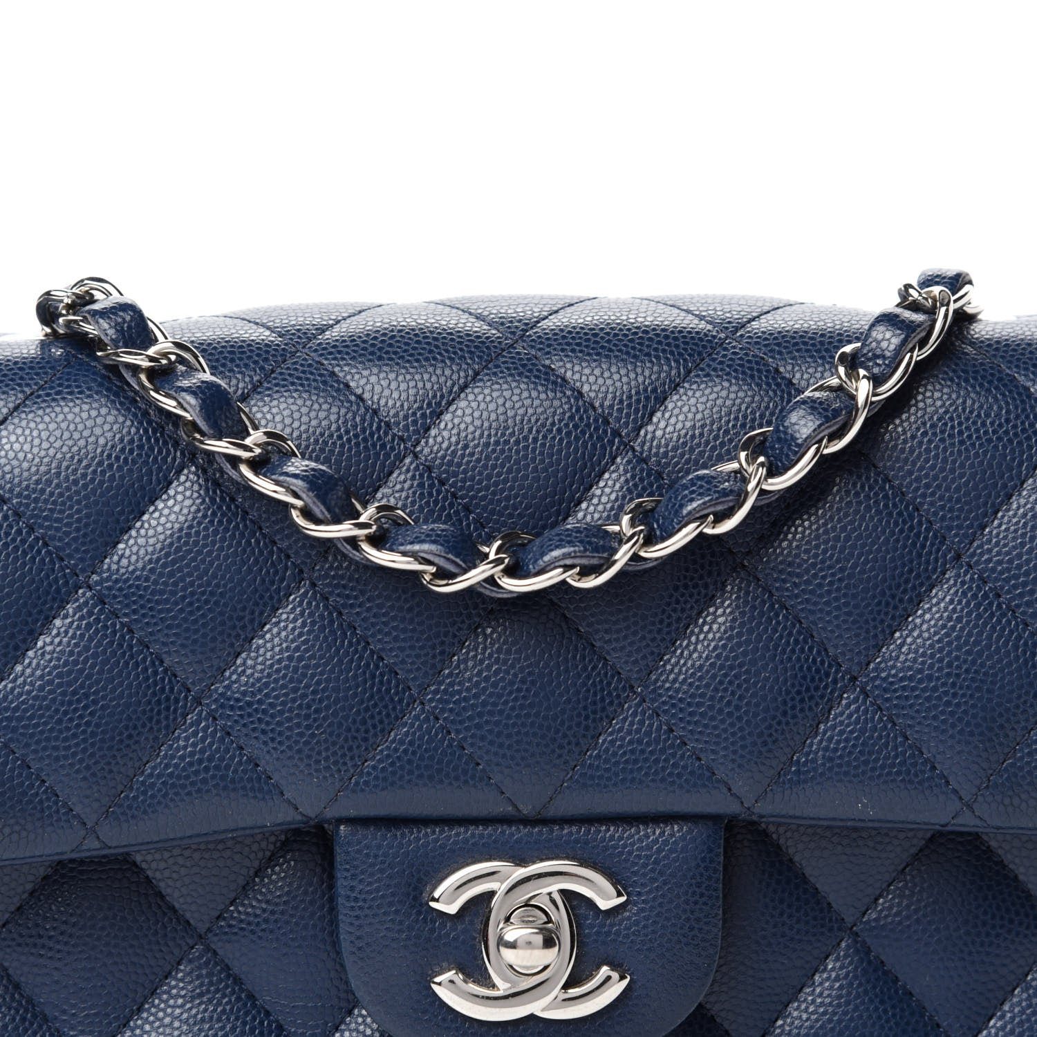 Chanel Caviar Quilted Mini Rectangular Flap Navy 10 of 10