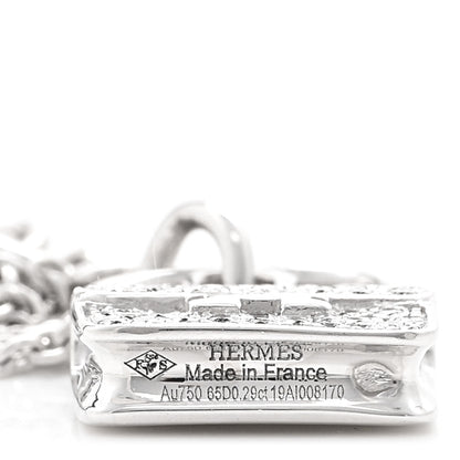 Hermes 18K White Gold Diamond Constance Amulette Pendant Necklace 5 of 6