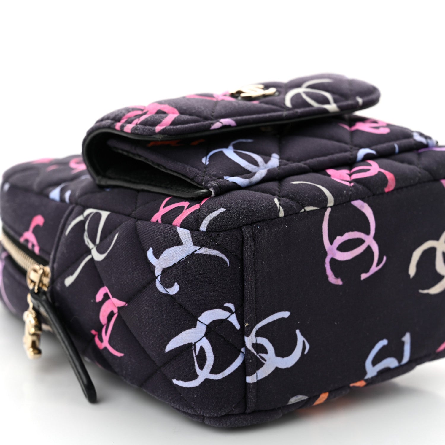 Chanel Printed Fabric Quilted CC Mini Classic Backpack Black Multicolor 9 of 10