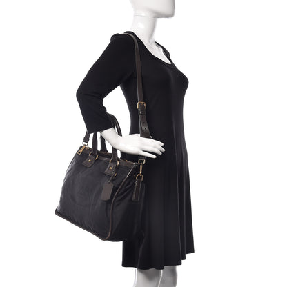 Prada Tessuto Nylon Double Zip Logo Tote Black 2 of 19