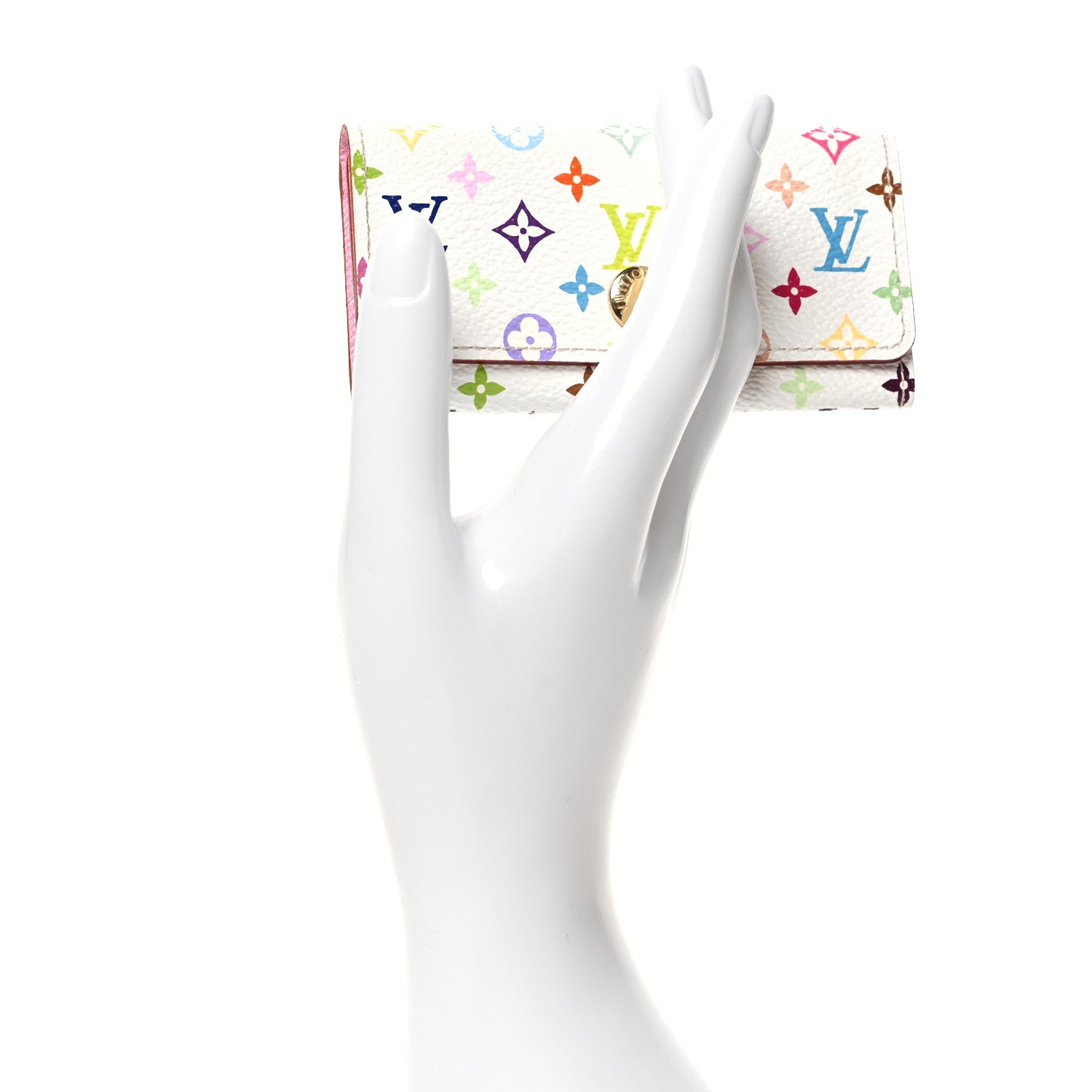 Louis Vuitton Monogram Multicolor Multicles 4 Key Holder White Litchi 2 of 7