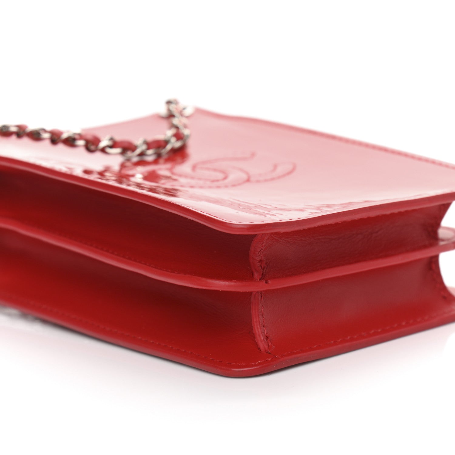 Chanel Patent Crossbody CC Phone Holder Red 8 of 9