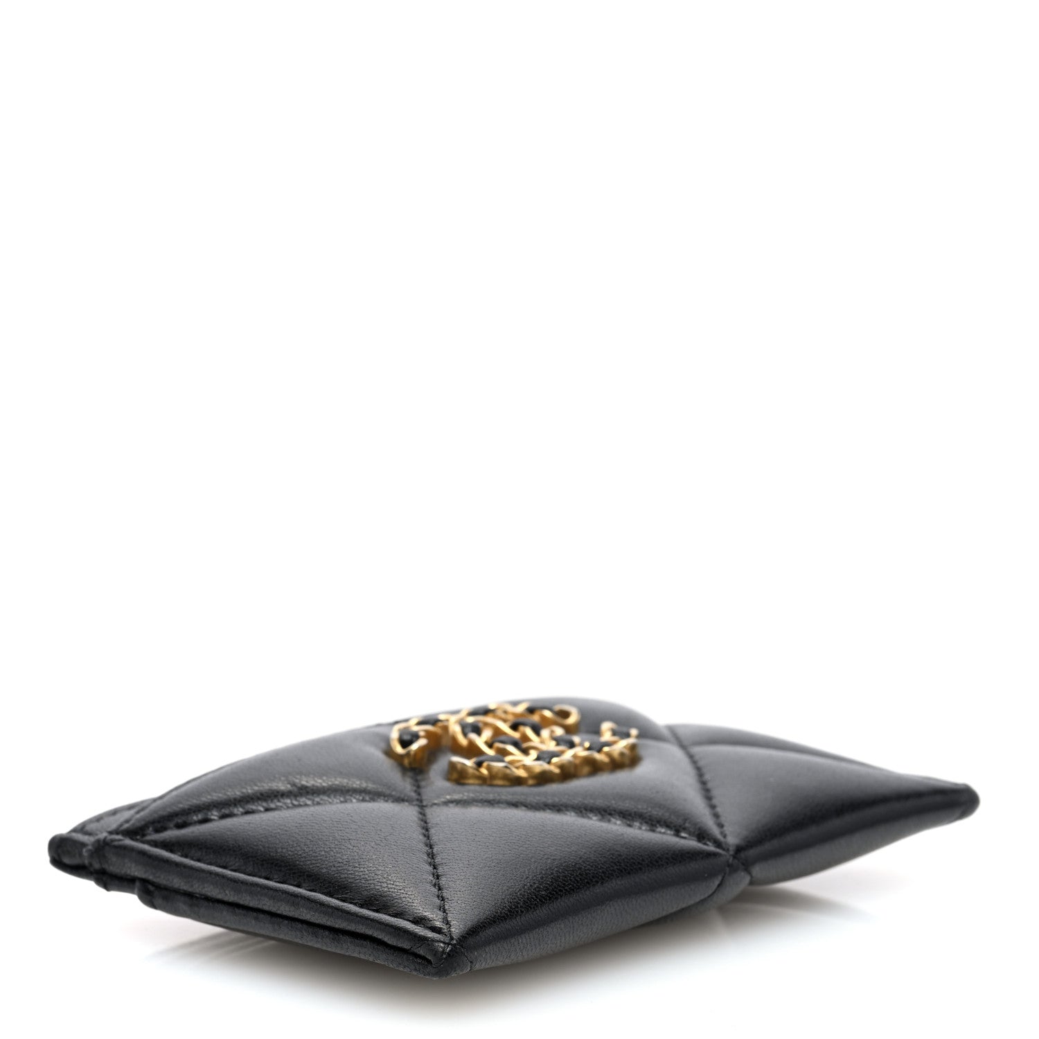 Chanel Lambskin Quilted Chanel 19 Card Holder Black 4 of 8