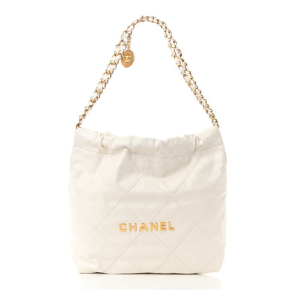 Chanel Shiny Calfskin Quilted Small Chanel 22 White 3 of 13