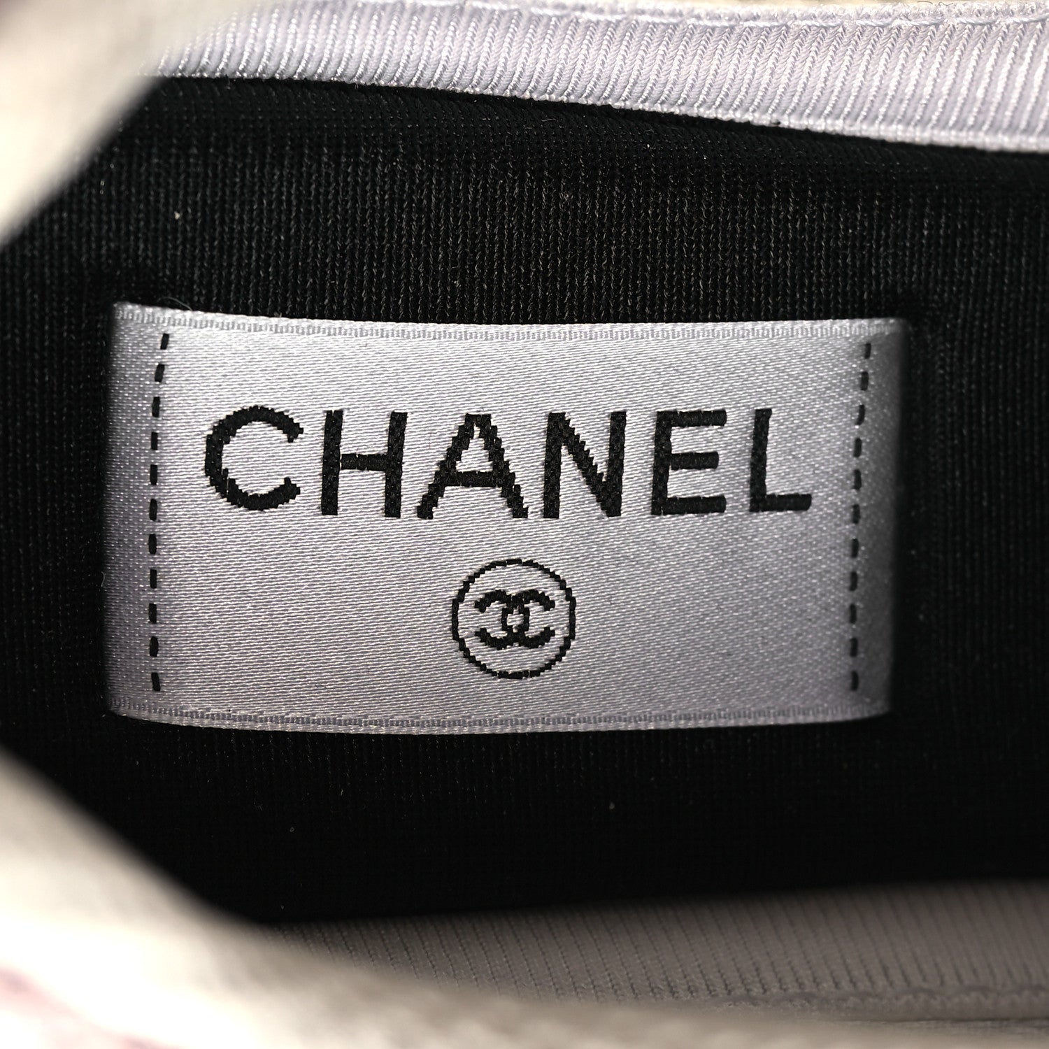Chanel Fabric Laminated Calfskin Stretch CC Womens Sneakers 41 White Silver 8 of 9