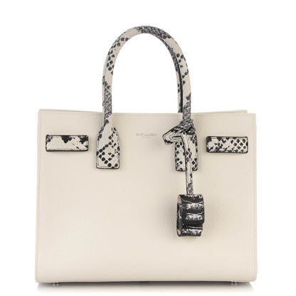 Saint Laurent Grained Calfskin Baby Sac De Jour White Black 1 of 7