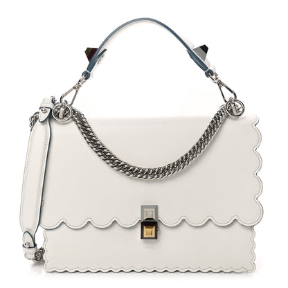 Fendi Vitello Liberty Scalloped Studded Kan I Shoulder Bag Bianco 1 of 11