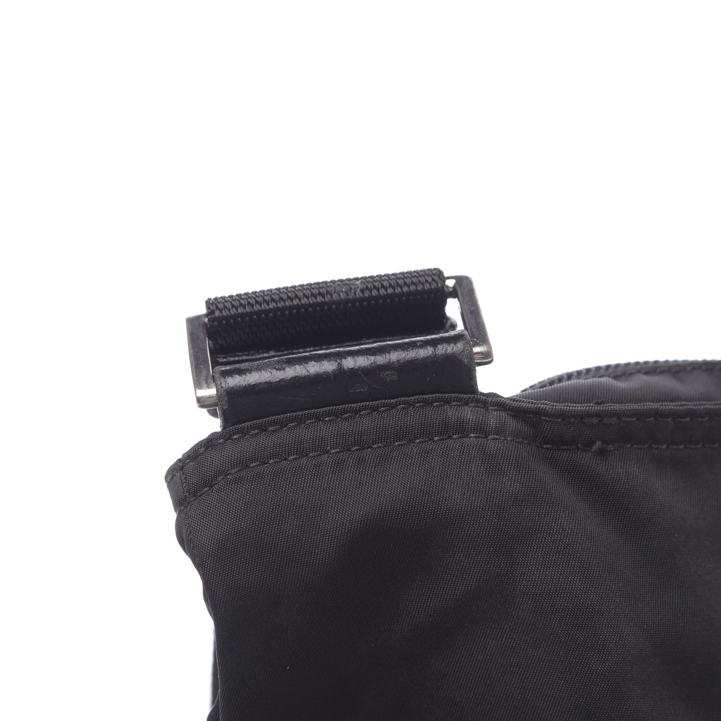 Nylon Flat Messenger Bag Black