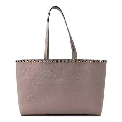Valentino Garavani Grained Calfskin Small Rockstud Shoulder Tote Poudre 1 of 14