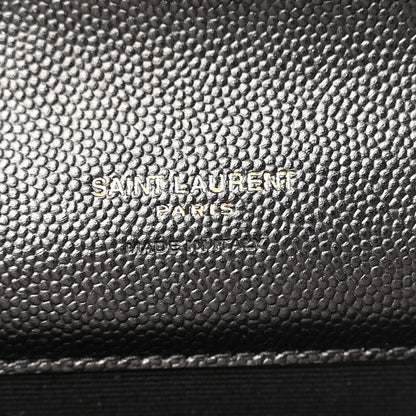 Saint Laurent Grain De Poudre Matelasse Chevron Monogram Envelope Clutch Black 6 of 10